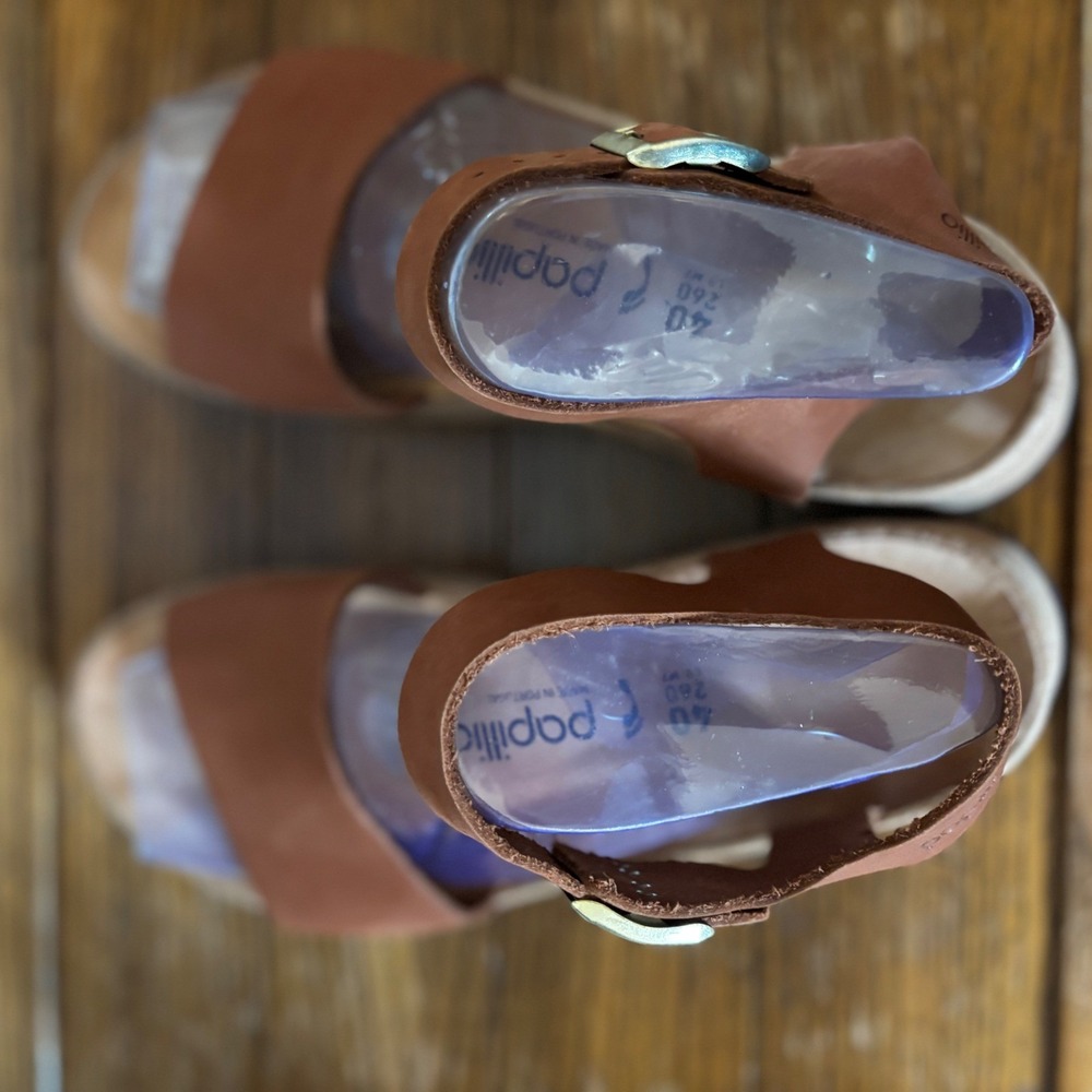 Papillio Birkenstock Glenda Pecan Nubuck leather platform wedge sandals 9 / 40 - Picture 3 of 8